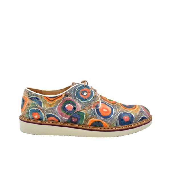 underground To interact crumpled Pantofi dama paun multicolor cu siret din piele naturala Incaltaminte Rico