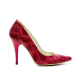 Pantofi dama stiletto piele tip sarpe rosii 