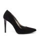 Pantofi dama stiletto piele intoarsa neagra