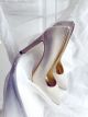 Pantofi dama stiletto argintii din piele naturala