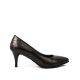 Pantofi dama pumps negru flori din piele naturala