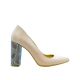 Pantofi dama stiletto toc gros nude