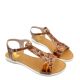 Sandale dama casual piele naturala maro croco