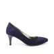 Pantofi dama stiletto cu toc mic piele intoarsa bleumarin